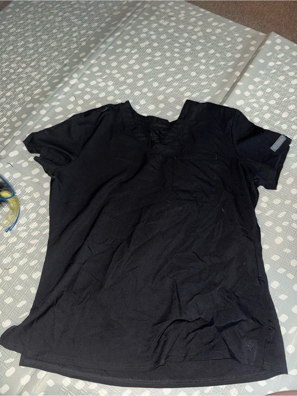 Med couture Black Med one pocket scrub top